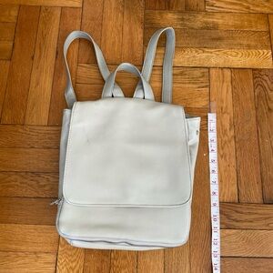 Urban Outfitters Faux Leather Light Grey Taupe Backpack